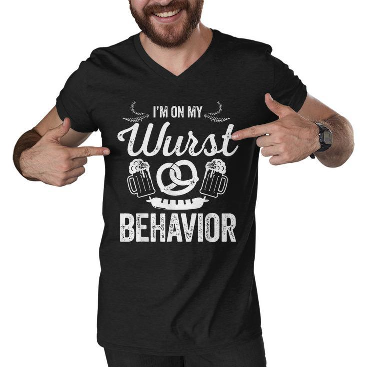 Wurst Behavior Oktoberfest Funny German Festival  Men V-Neck Tshirt
