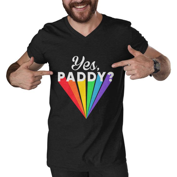 Yes Paddy Rainbow St Pattys Day Daddy Lgbt Gay Pride Month 2022 Graphic Design Printed Casual Daily Basic Men V-Neck Tshirt