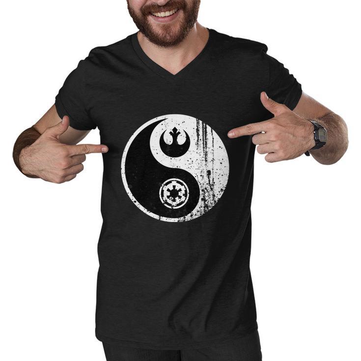 Yin Yang Rebel Alliance Galactic Empire Star Geek Nerd Men V-Neck Tshirt