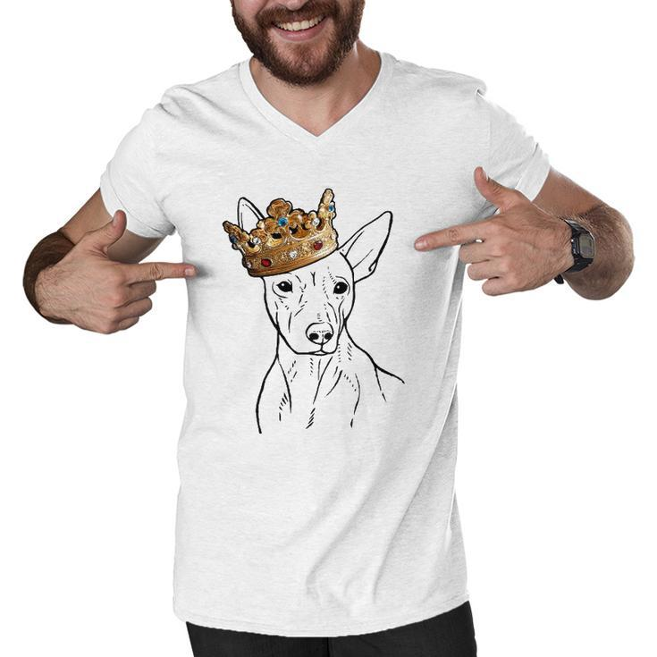 American Hairless Terrier Dog Wearing Crown Men V-Neck Tshirt
