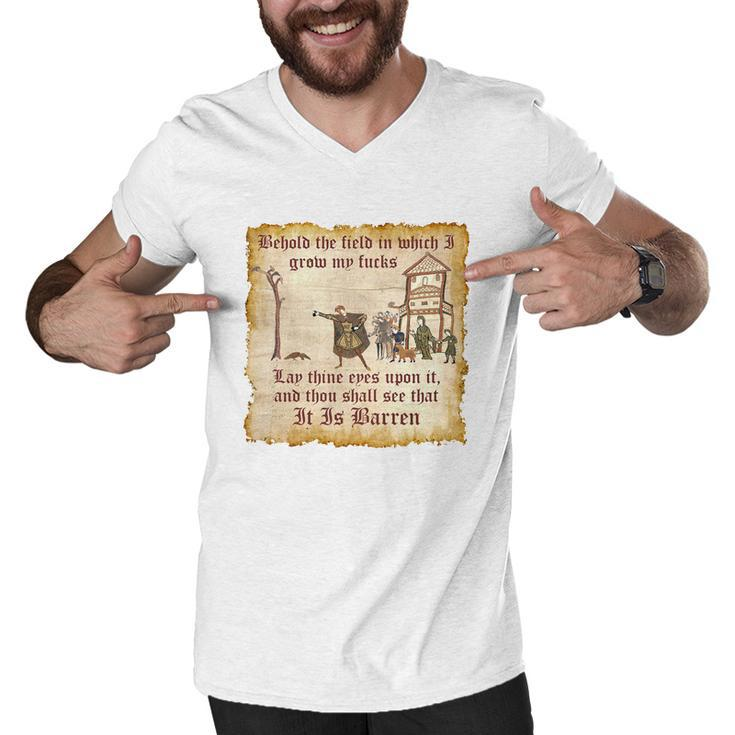 Behold The Field Medieval Dank Meme Men V-Neck Tshirt
