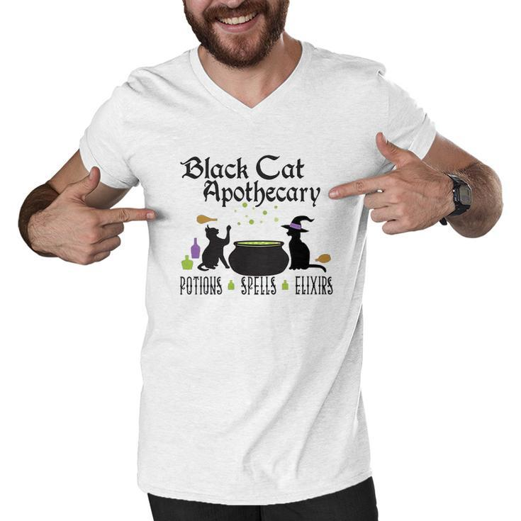 Black Cat Apothecary Halloween Gift Potions Spells Elixers Men V-Neck Tshirt