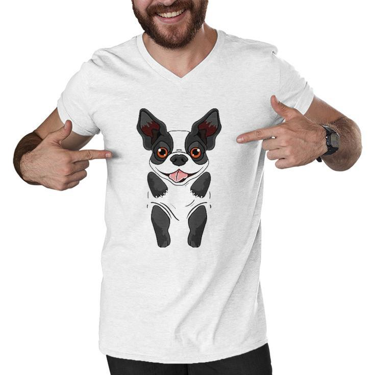 Boston Terrier Design For Dog Lover Men V-Neck Tshirt