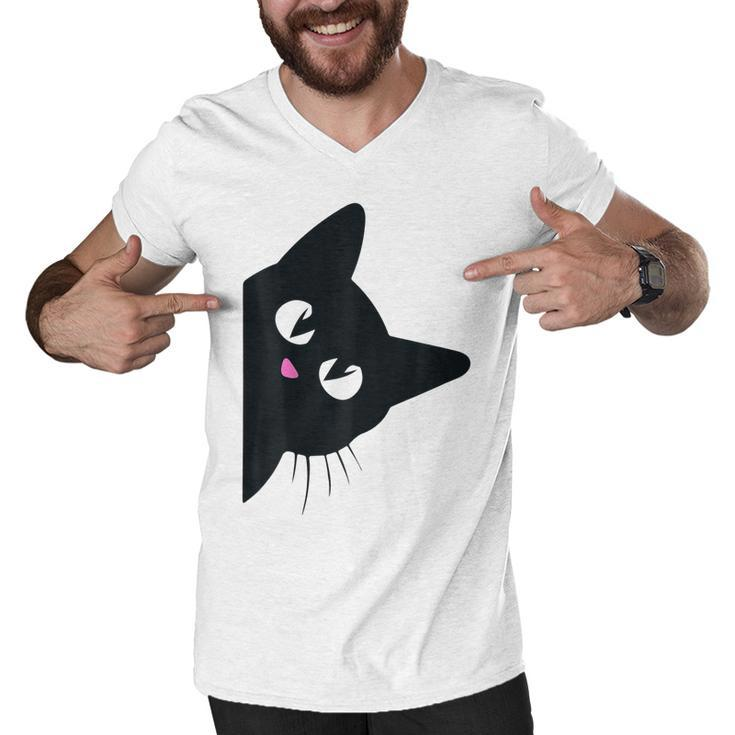 Cute Black Cat Halloween Costume Kitten Kids Toddler Adult  Men V-Neck Tshirt
