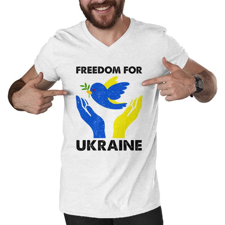 Freedom For Ukraine Men V-Neck Tshirt