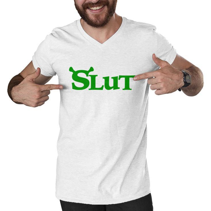 Funny Slut Parody Tshirt Men V-Neck Tshirt