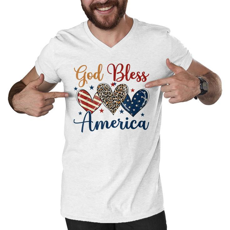 God Bless America Patriotic 4Th Of July American Christians  Men V-Neck Tshirt