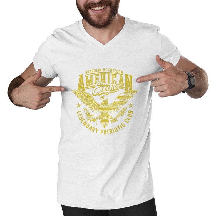 Guardian Of Freedom American Eagle Legendary Patriotic Club Men V-Neck Tshirt