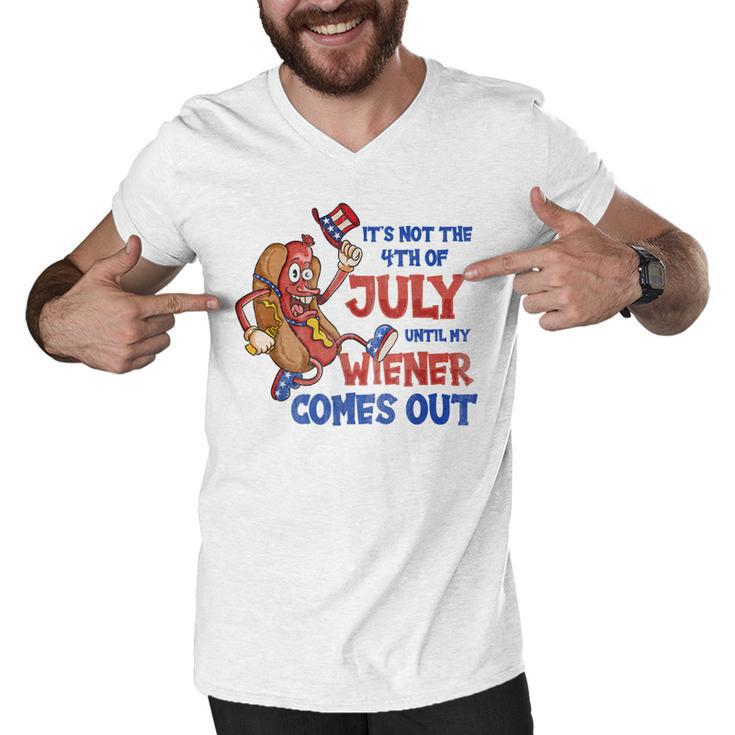 Its Not A Party Until My Wiener Comes Out 4Th Of July Wiener  V2  Men V-Neck Tshirt