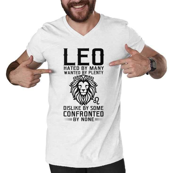 Lion Graphic Art July August Birthday Gifts Leo Zodiac Sign  Men V-Neck Tshirt