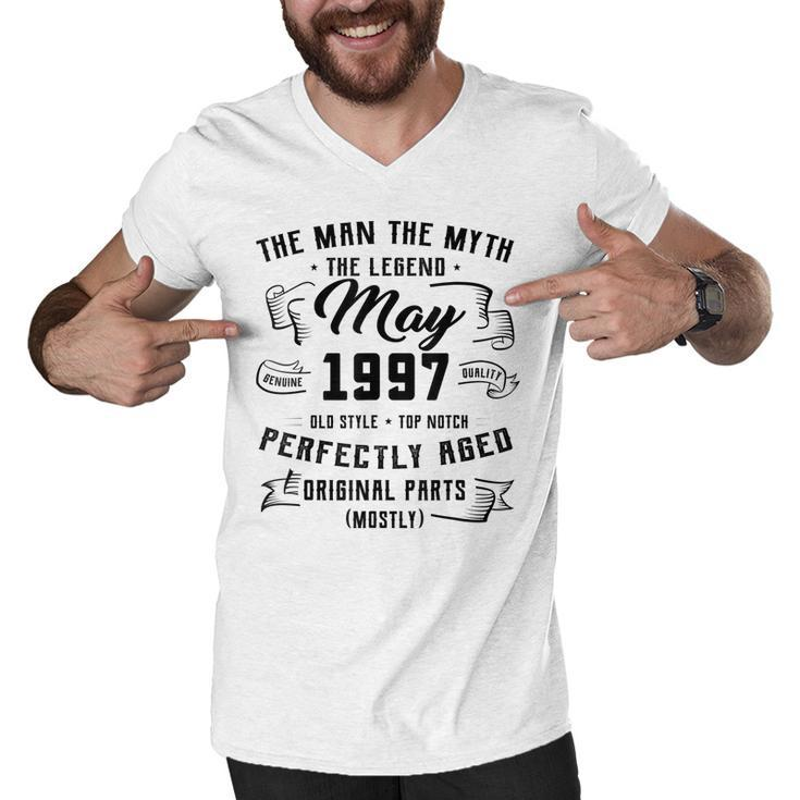 Mens Man Myth Legend May 1997 25Th Birthday Gift 25 Years Old  Men V-Neck Tshirt