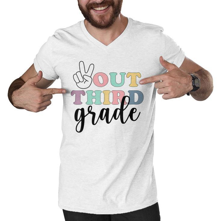Peace Out Third Grade  Class Of 2022 Graduation  Men V-Neck Tshirt