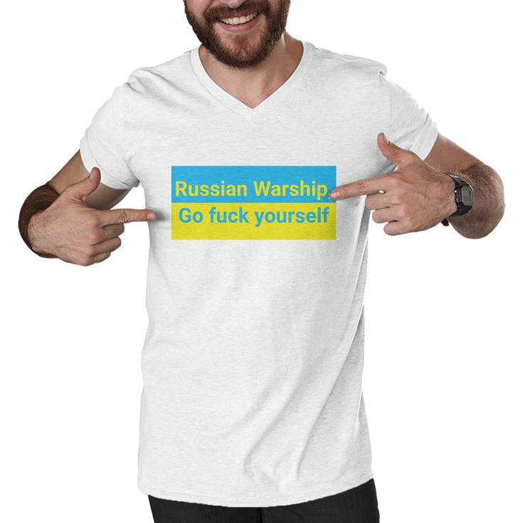 Russian Warship Go Fuck Yourself Shirt Russian Warship Go F Yourself Tshirt Men V-Neck Tshirt