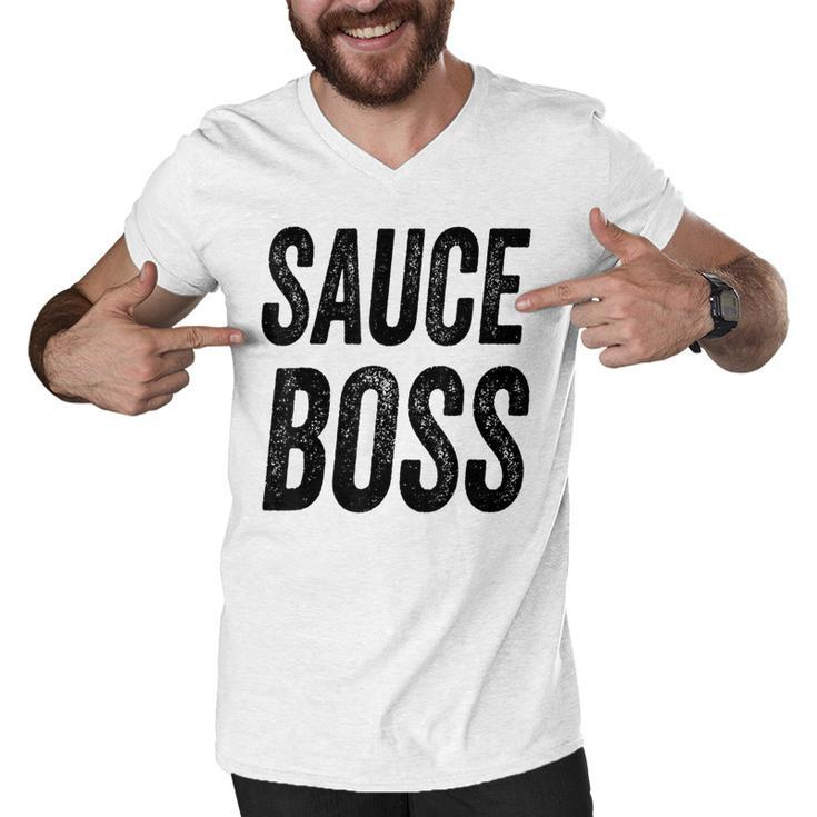 Sauce Boss Chef Bbq Cook Food Humorous  Men V-Neck Tshirt