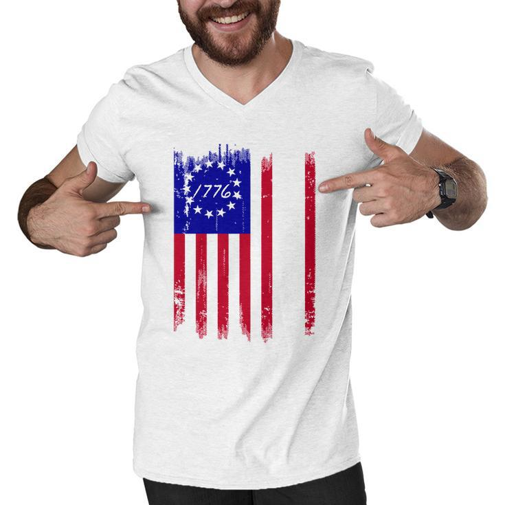 Ultra Maga Betsy Ross Usa Flag Trump 2024 Anti Biden Men V-Neck Tshirt