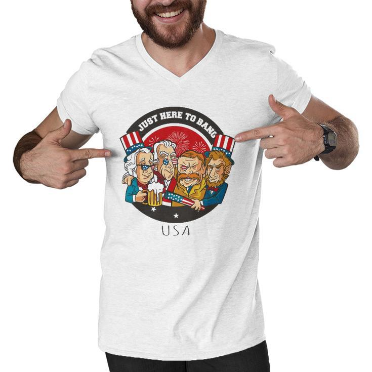 United States Of America Pride Funny George Washington Men V-Neck Tshirt