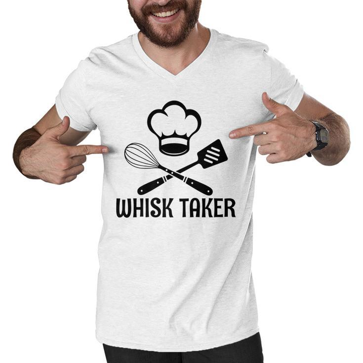 Whisk Taker Funny Baking Pastry Cook Lovers Baker Chef Hat   Men V-Neck Tshirt