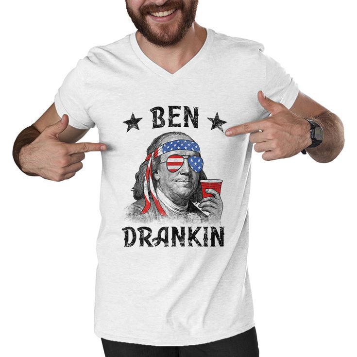 Ben Drankin Funny 4Th Of July Men V-Neck Tshirt
