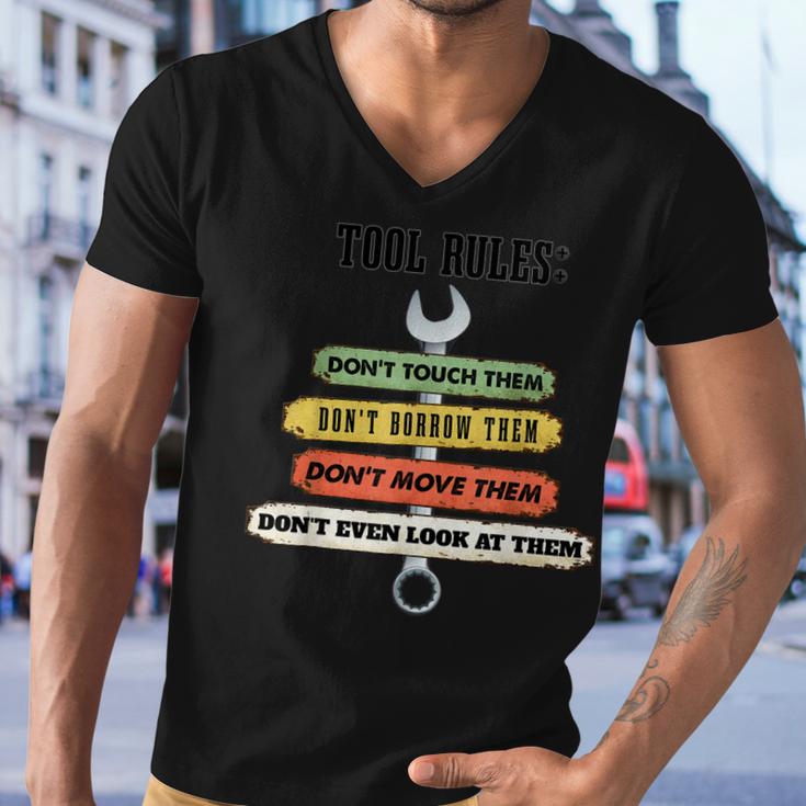 Tool Rules Dont Touch Garage Man Cave  Men V-Neck Tshirt