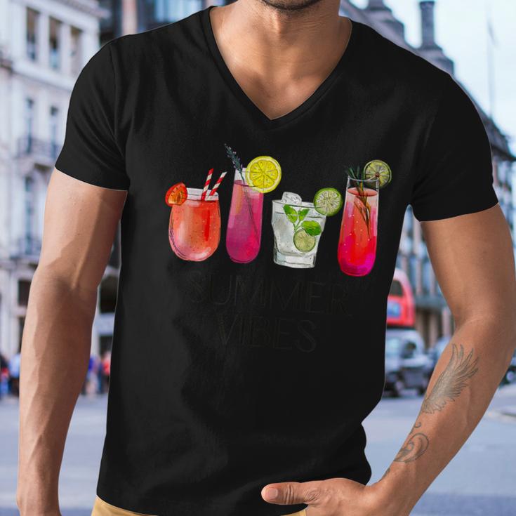 Summer Vibes Tropical Cocktail Drink Design For Beach Fun  Men V-Neck Tshirt