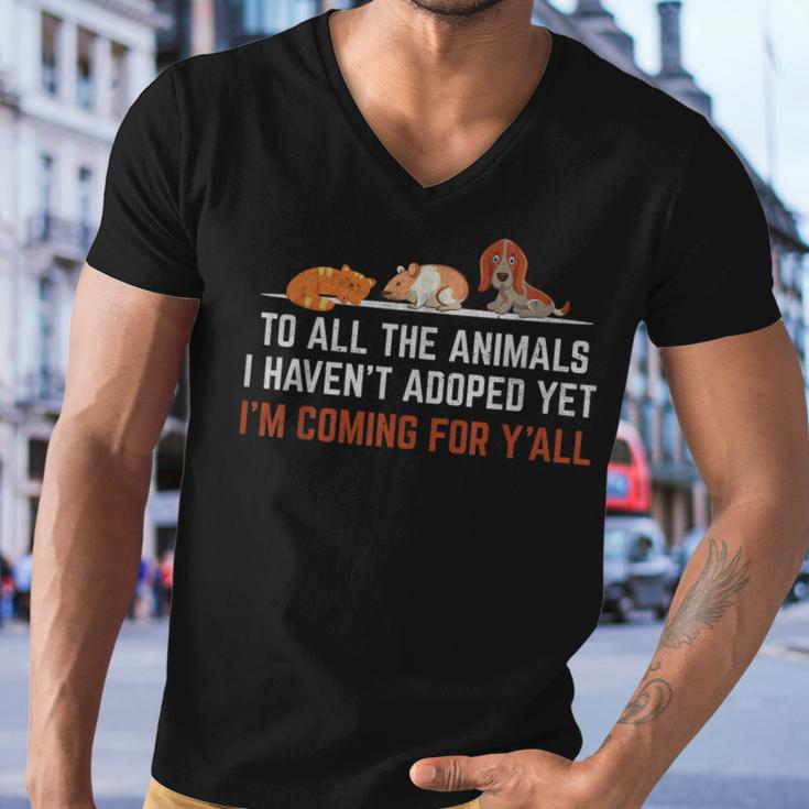 Animal Adoption Rescue Save Love Adopt Cat Dog Volunr Fun  Men V-Neck Tshirt