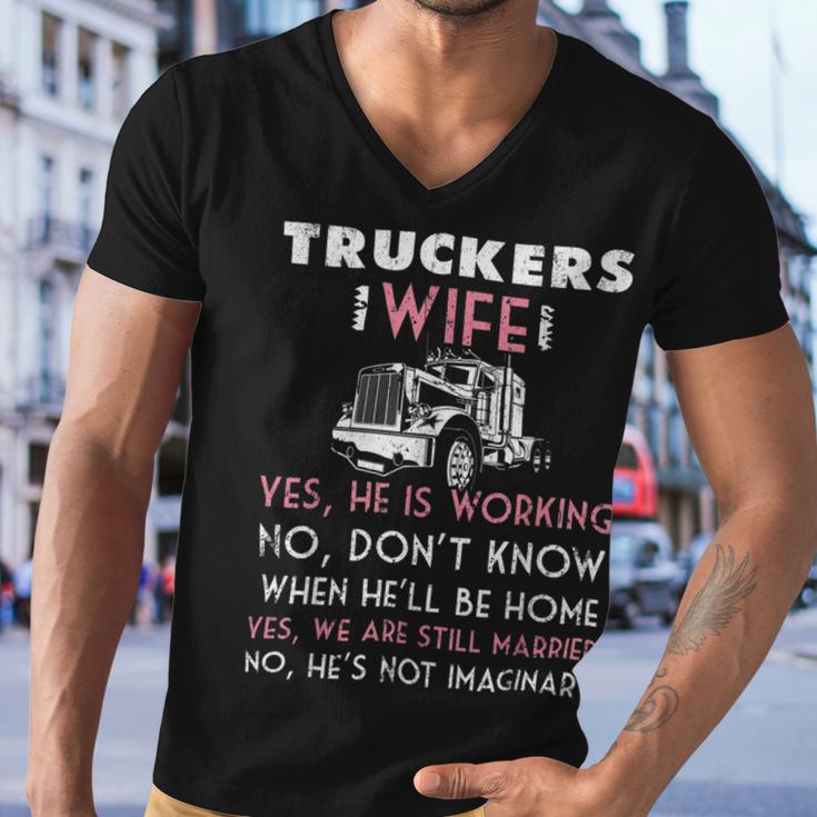 Trucker Trucker Wife Shirt Not Imaginary Truckers Wife T Shirts Men V-Neck Tshirt