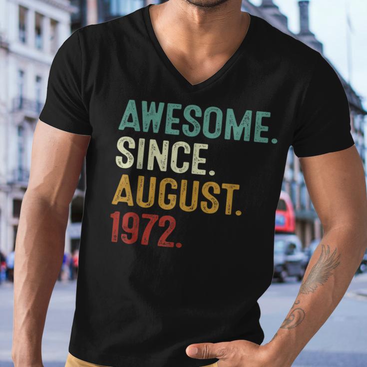 Awesome Since August 1972  50 Years Old 50Th Birthday  Men V-Neck Tshirt