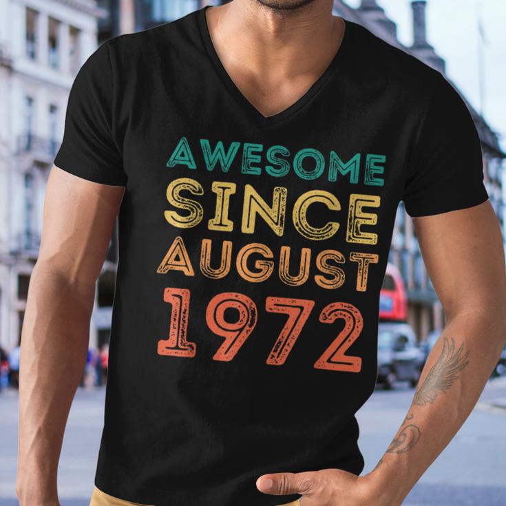 Awesome Since August 1972 50 Years Birthday  Men V-Neck Tshirt