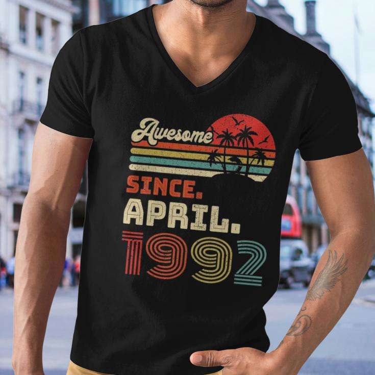 31 Years Old Awesome Since April 1992 31St Birthday Men V-Neck Tshirt