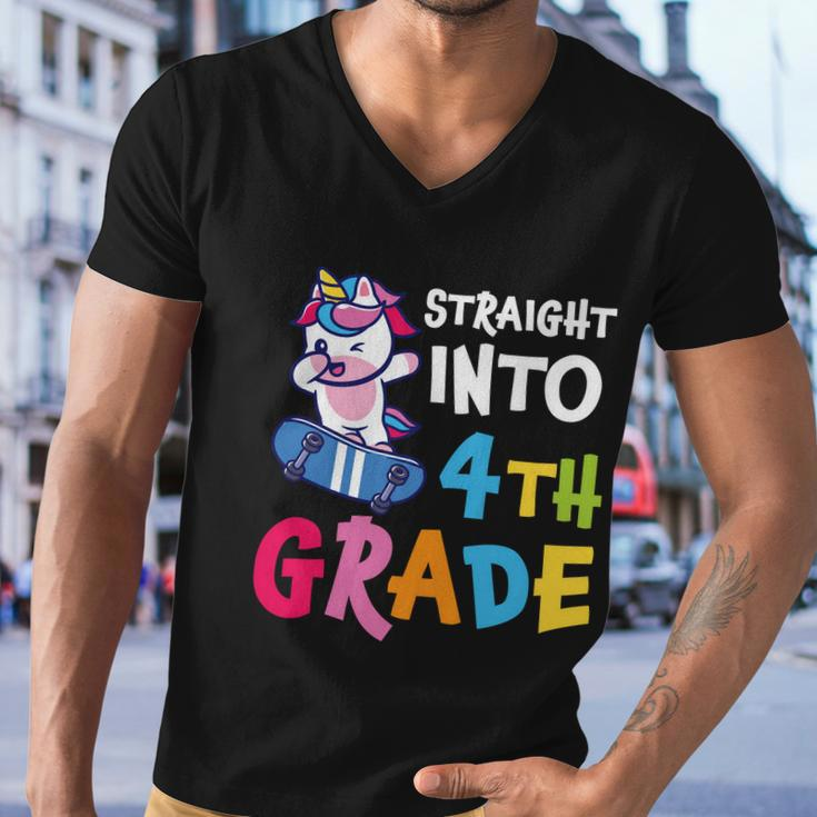 4Th Grade Unicorn Back To School First Day Of School Men V-Neck Tshirt