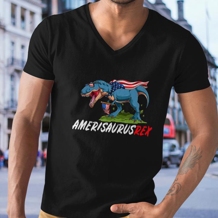 4Th July Trex America Dinosaur Independence Day Men V-Neck Tshirt