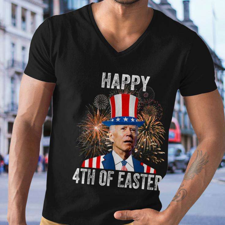 4Th Of Easter Funny Happy 4Th Of July Anti Joe Biden Men V-Neck Tshirt