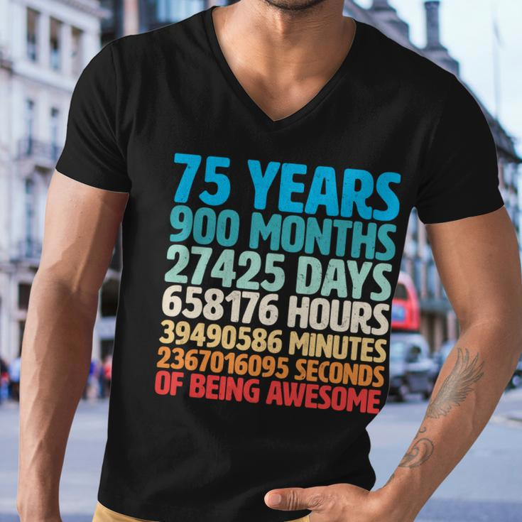 75 Years Of Being Awesome Birthday Time Breakdown Tshirt Men V-Neck Tshirt