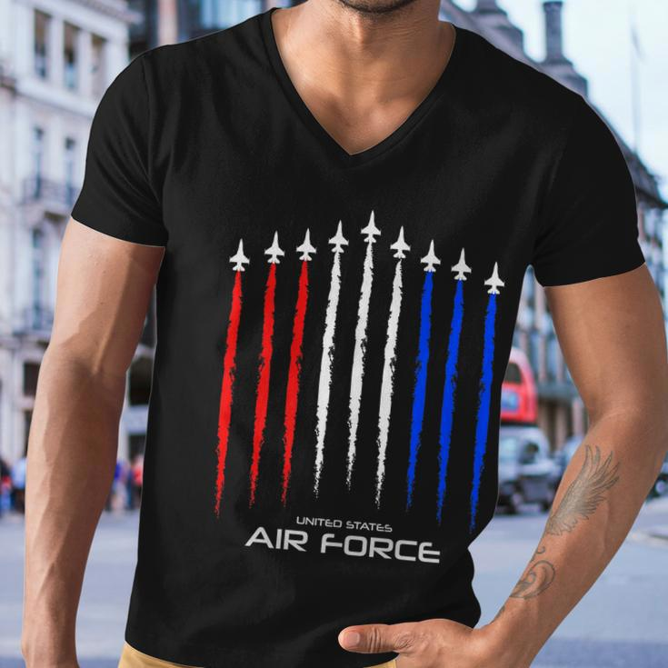 Air Force Us Veterans 4Th Of July Great Gift American Flag Meaningful Gift Men V-Neck Tshirt