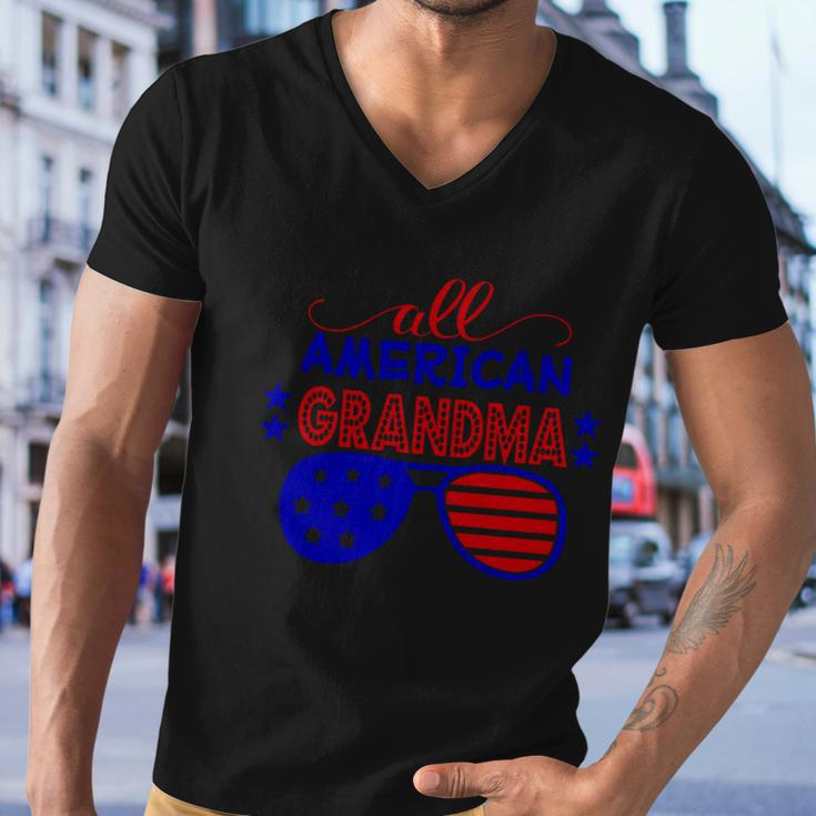 All American Grandma Sunglasses 4Th Of July Independence Day Patriotic Men V-Neck Tshirt