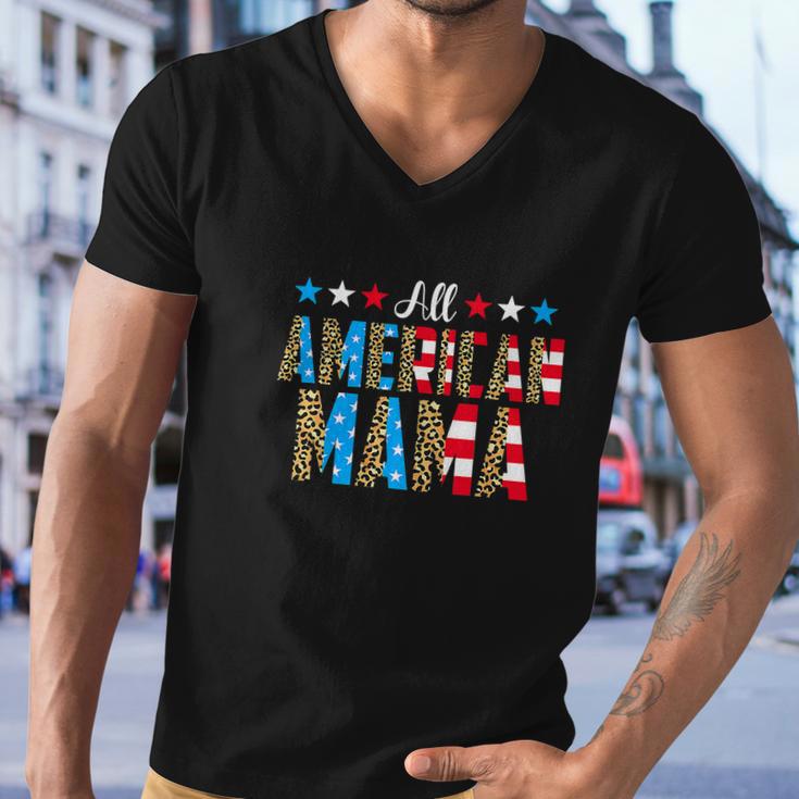 All American Mama 4Th Of July Leopard Men V-Neck Tshirt