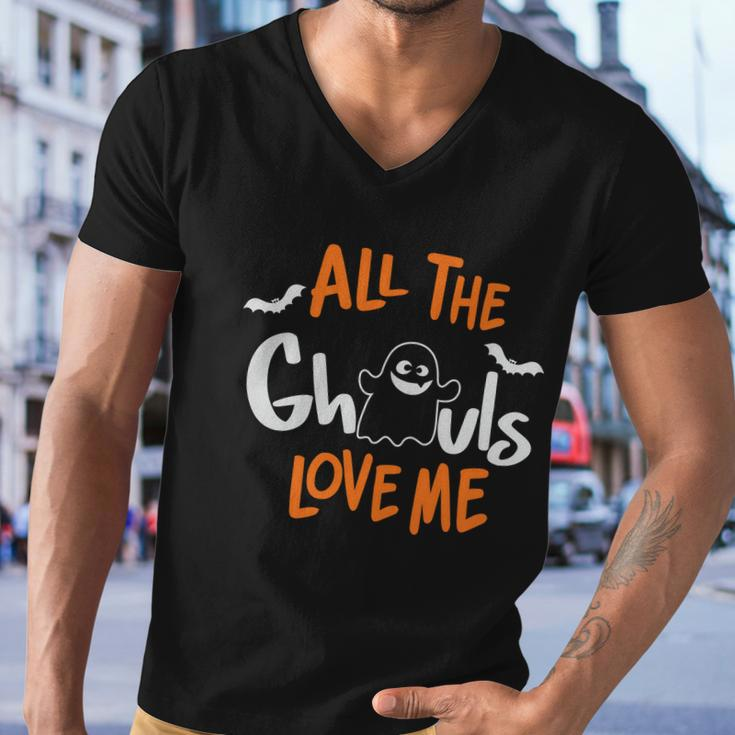 All The Ghouls Love Me Halloween Quote Men V-Neck Tshirt