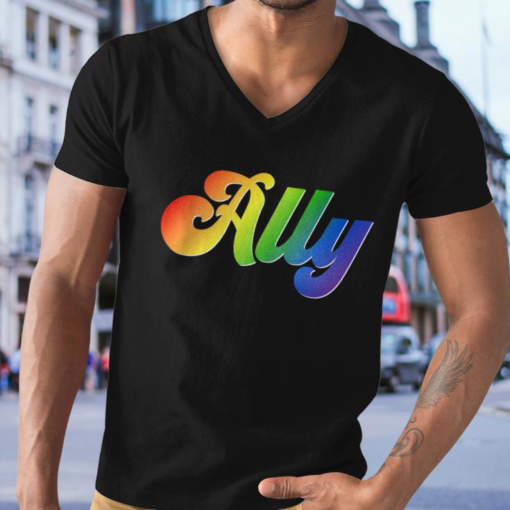 Ally Lgbt Support Tshirt Men V-Neck Tshirt