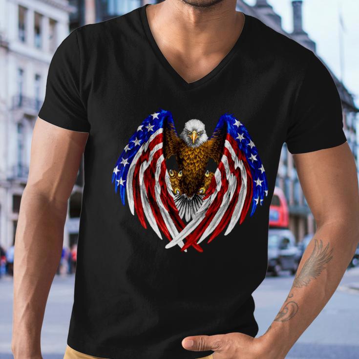 American Flag Eagle V2 Men V-Neck Tshirt