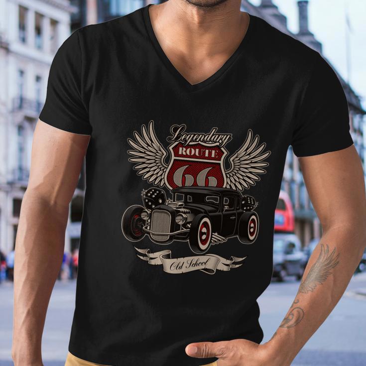 American Hot Rod On Dark Men V-Neck Tshirt