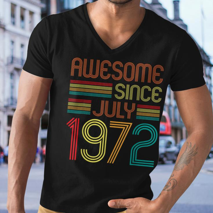 Awesome Since July 1972 Vintage 50Th Birthday 50 Years Old Men V-Neck Tshirt