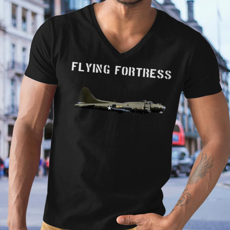 B-17 Flying Fortress Ww2 Bomber Airplane Pilot Men V-Neck Tshirt