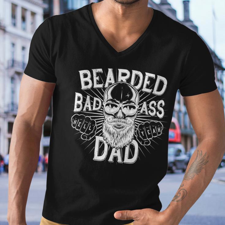 Badass Bearded Dad Tshirt Men V-Neck Tshirt