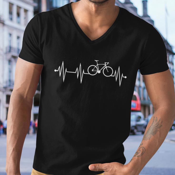 Bicycle Heartbeat Cycling For Cyclist Men V-Neck Tshirt