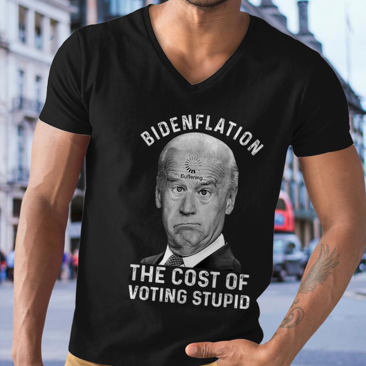 Bidenflation The Cost Of Voting Stupid Men V-Neck Tshirt