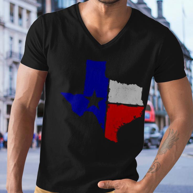 Big Texas Flag Vintage Tshirt Men V-Neck Tshirt