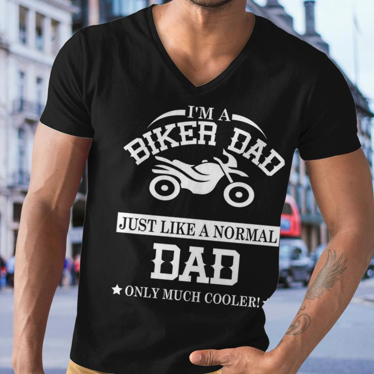 Biker Dad Tshirt Men V-Neck Tshirt