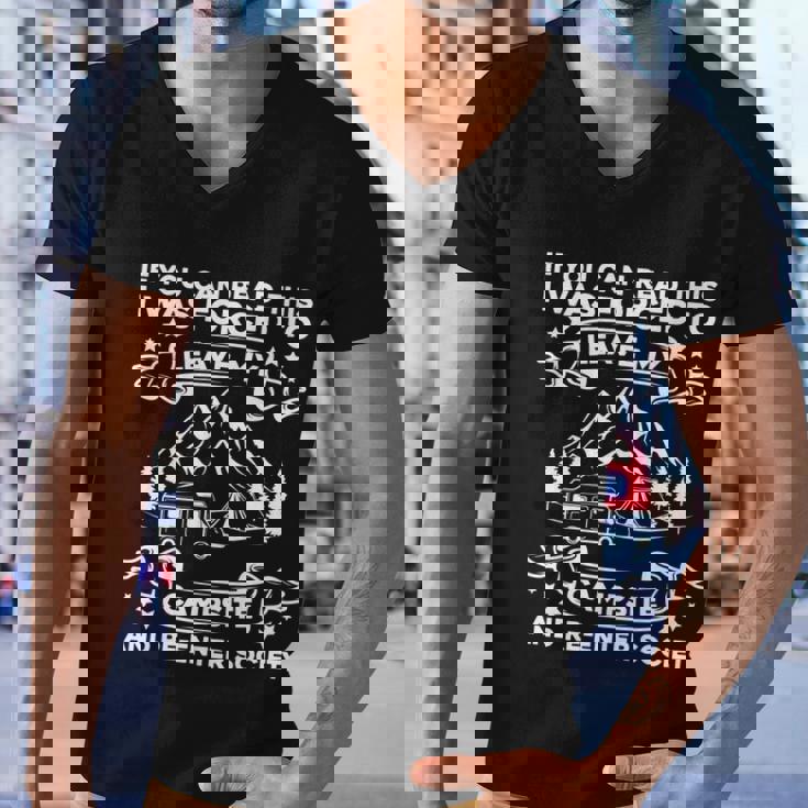 Camping Cool Gift Tenting Campfire Camp Hiking Trekking Camping Gift Graphic Design Printed Casual Daily Basic Men V-Neck Tshirt