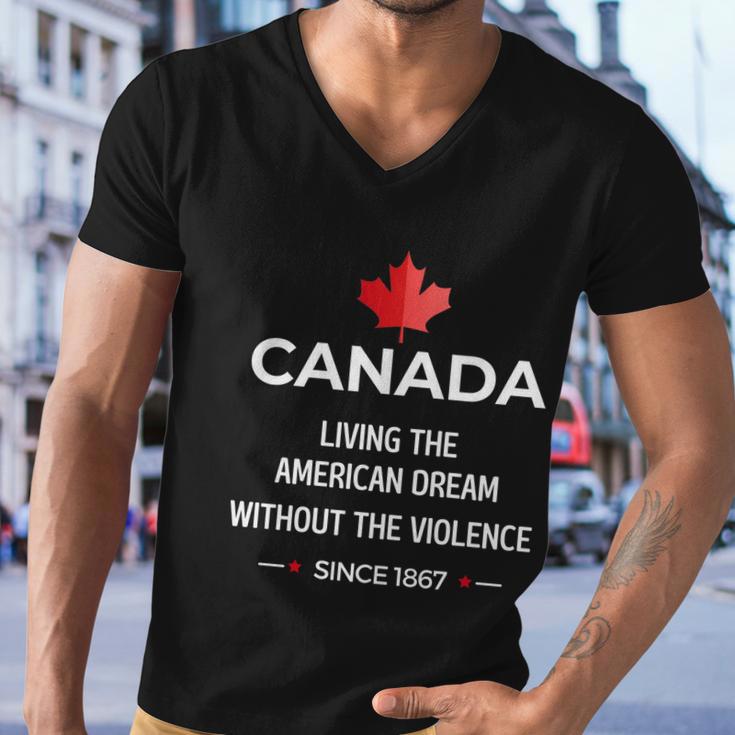 Canada Living The American Dream Without The Violence Since V2 Men V-Neck Tshirt