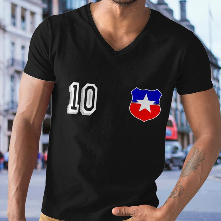 Chile Soccer La Roja Jersey Number Men V-Neck Tshirt